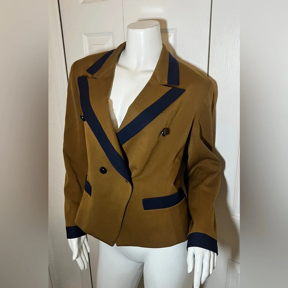 Dior Golden Brown and Blue Double-Breasted Blazer